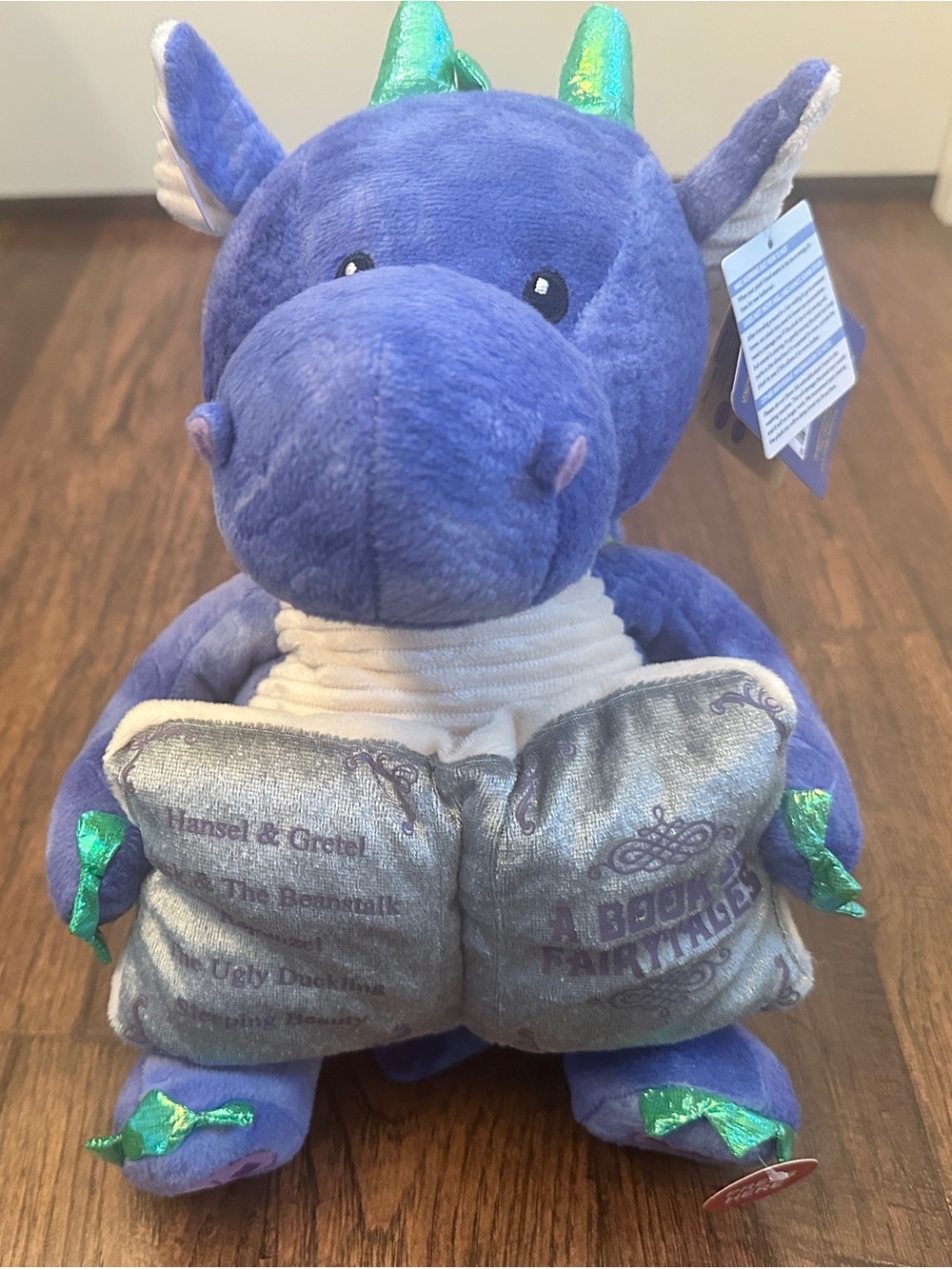 Cuddle Barn Dalton Storytelling Dragon Animated Plush NWT Light Up Book Works